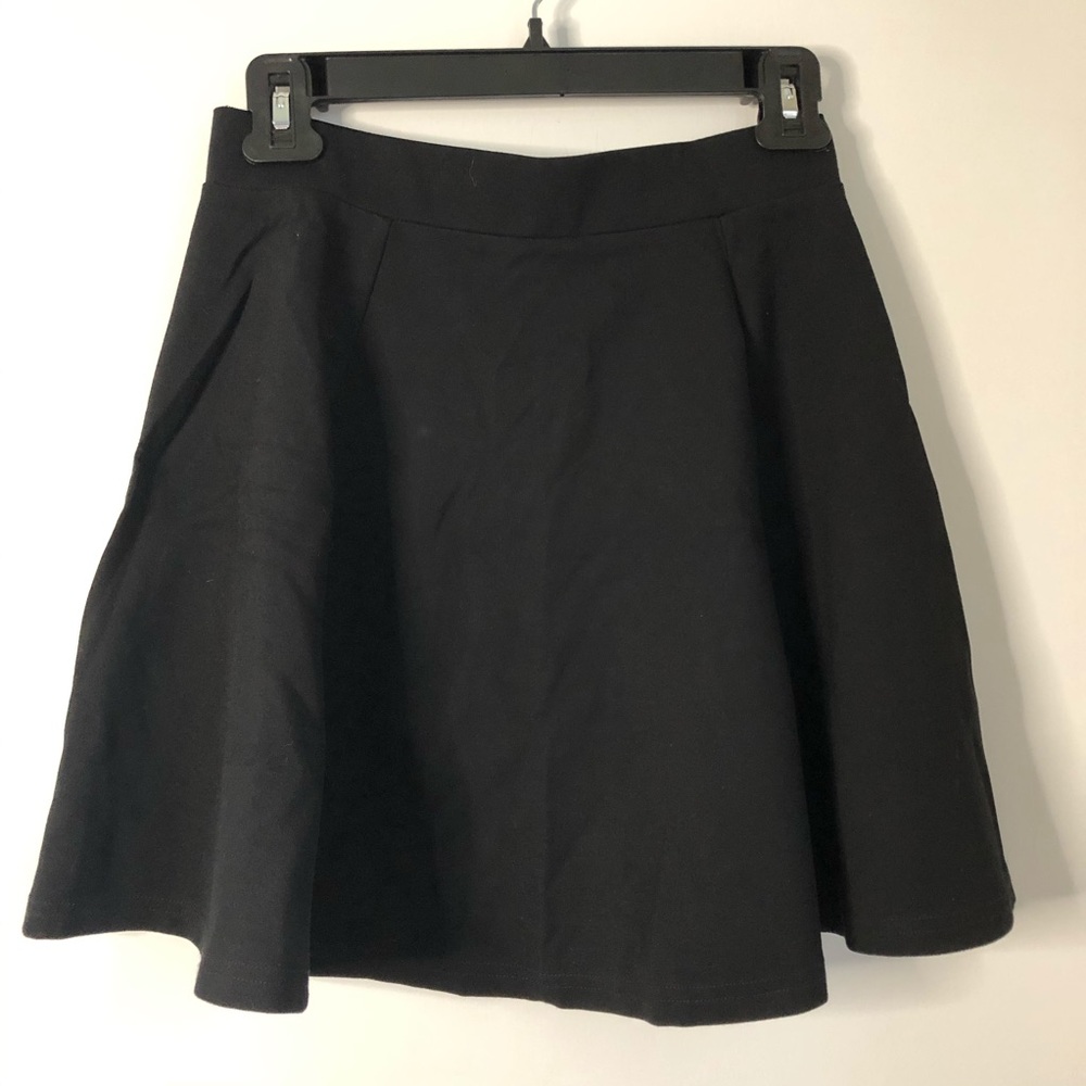 H&M Black A Line Midi Skirt